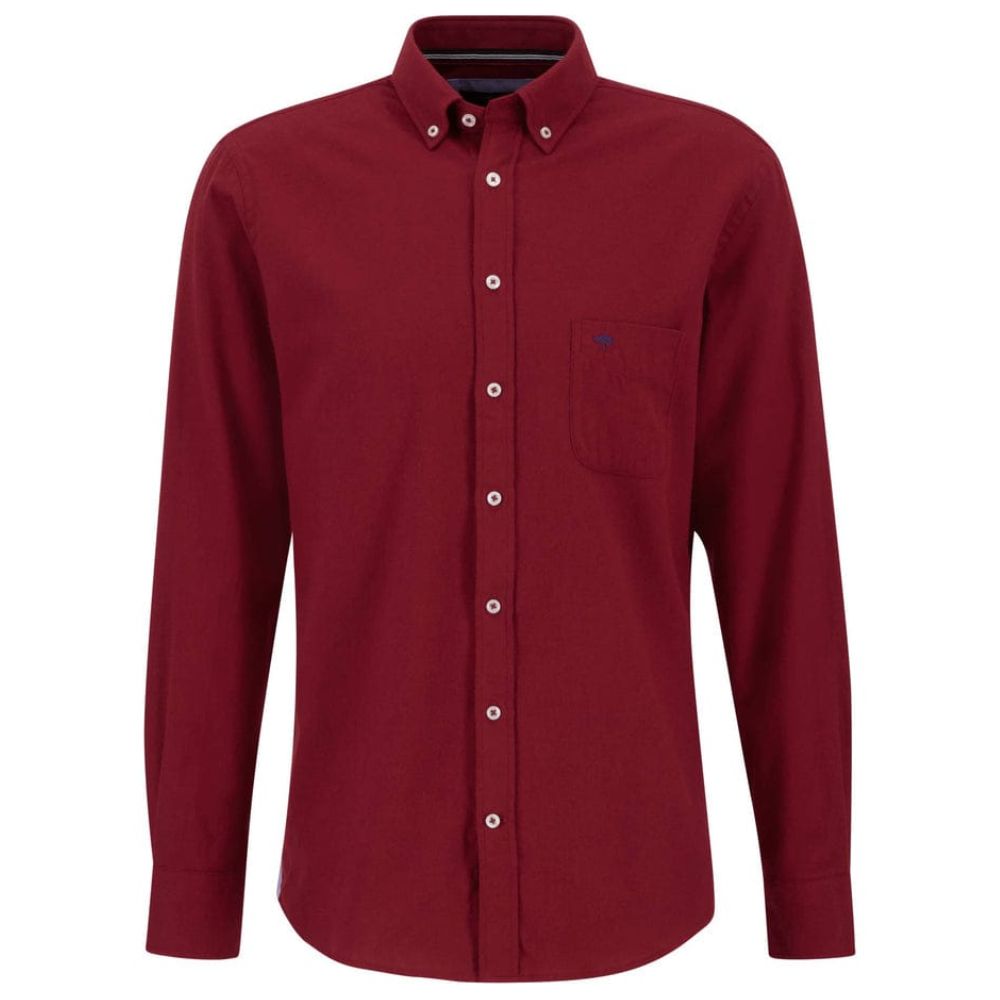 FYNCH HATTON SOFT FLANNEL MEN SCARLET SHIRT